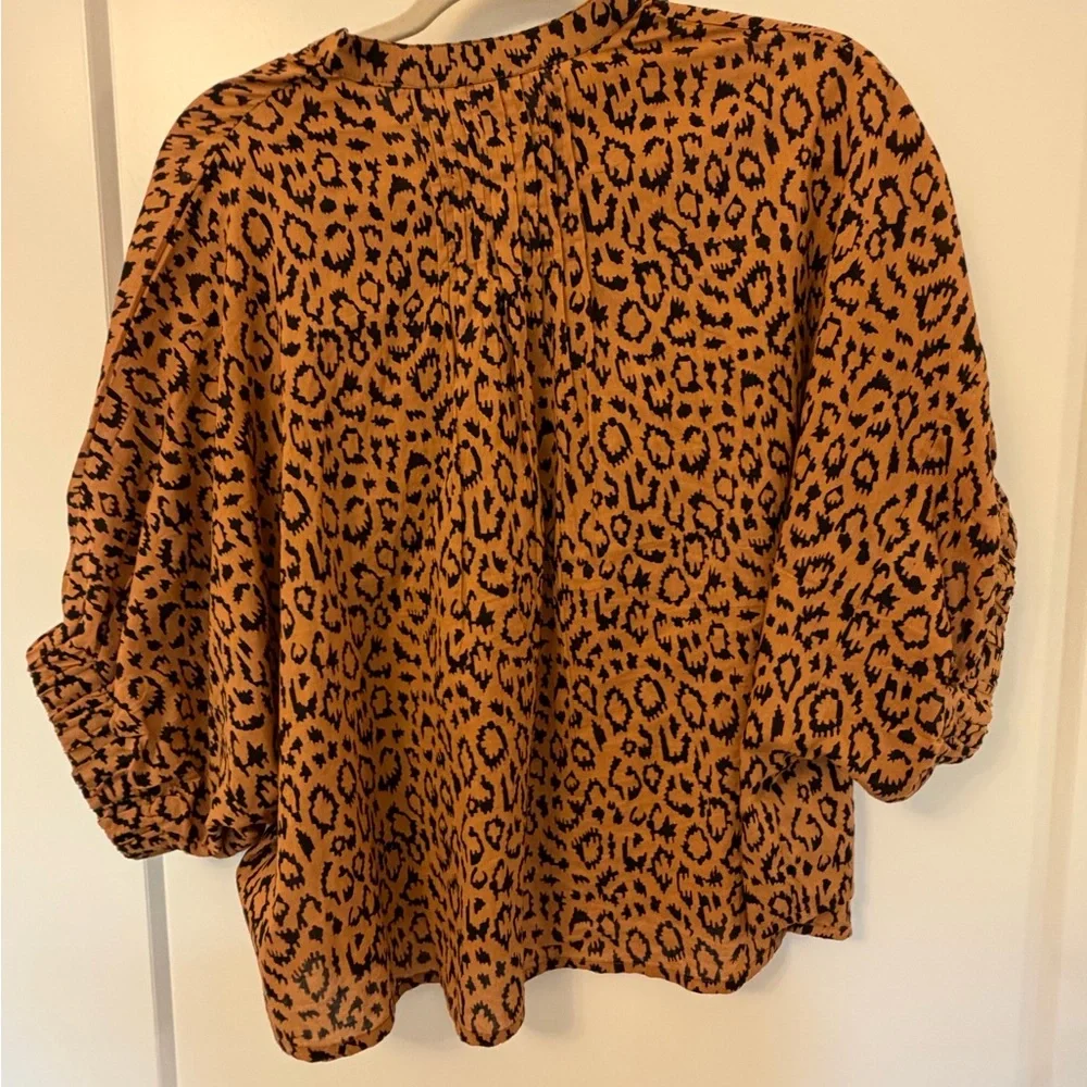 Emerson Fry Mandarin Collar Top in Vintage Leopard - Picture 7 of 7